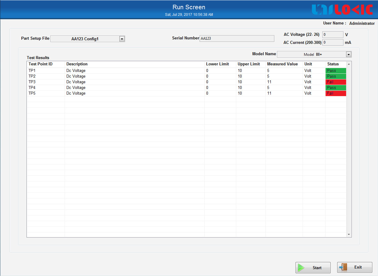 Unilogic PCB Assembly Test Software