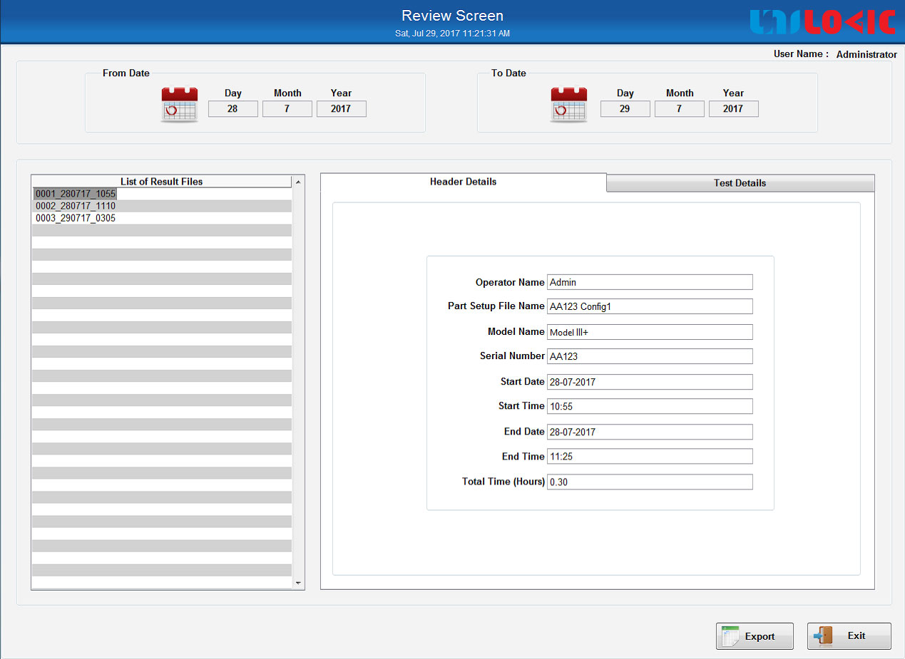 Unilogic PCB Assembly Test Software